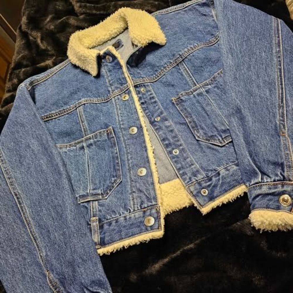 Jeans Sherpa jacket from Forever 21. Womens size S